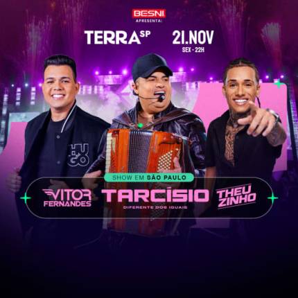 Besni Apresenta Show do Tarcísio do Acordeon, Vitor Fernandes e Theuzinho no Terra SP